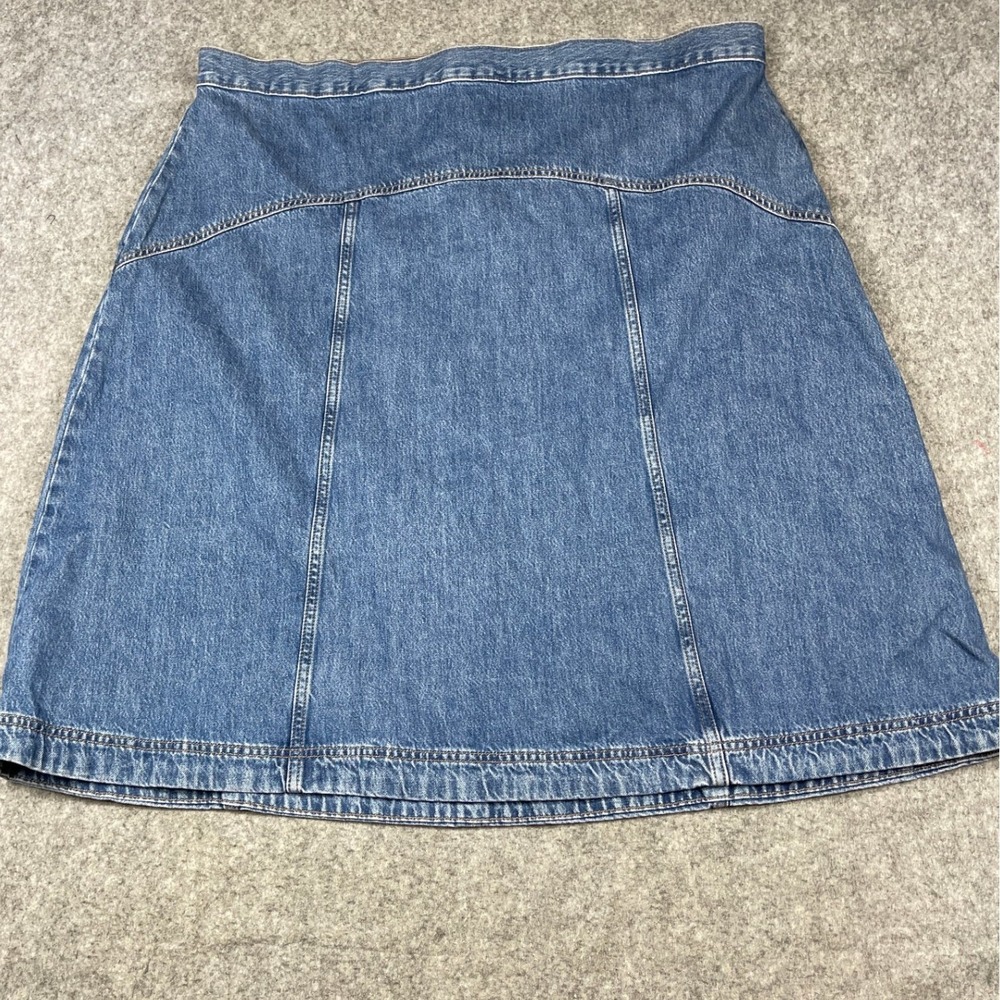 Old Navy High Rise Drapey Denim Mid Skirt Blue Size 20 Western Boho Classic